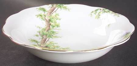 Greenwood Tree (Gold Trim) 9" Round Vegetable Bowl