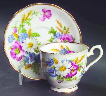Harvest Bouquet Footed Cup & Saucer Set