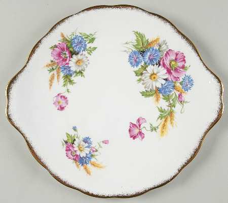 Harvest Bouquet Handled Cake Plate