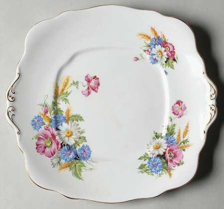 Harvest Bouquet Square Handled Cake Plate
