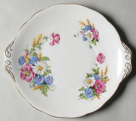 Harvest Bouquet Handled Cake Plate
