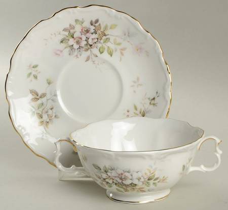Haworth Footed Cream Soup Bowl & Saucer Set