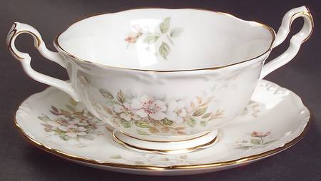 Haworth Footed Cream Soup Bowl & Saucer Set