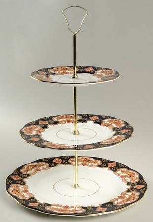 Heirloom (Bone China Stamp) 3-Tiered Serving Tray (DP, SP, BB)