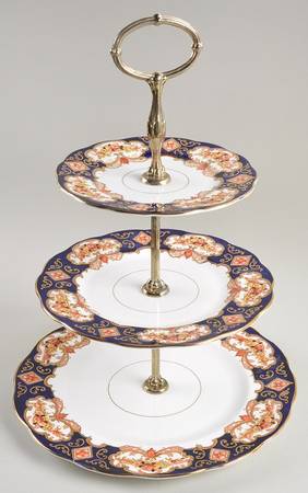 Heirloom (Bone China Stamp) 3-Tiered Serving Tray (DP, SP, BB)