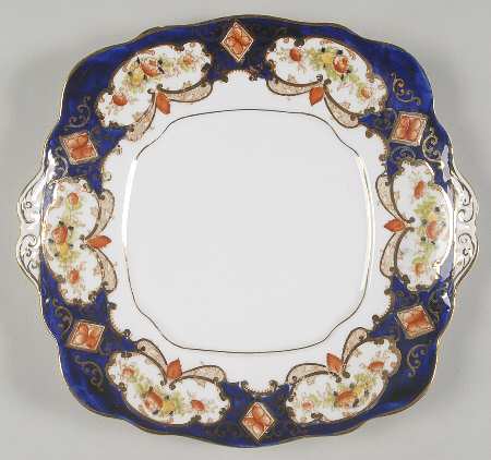 Heirloom (Bone China Stamp) Square Handled Cake Plate