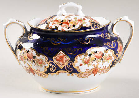 Heirloom (Crown China Stamp, SCALLOPED) Sugar Bowl & Lid
