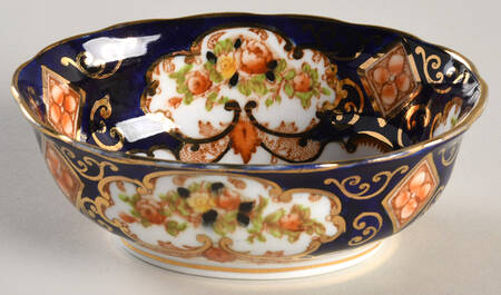 Heirloom (Crown China Stamp, SCALLOPED) 4" Oval Nut Dish