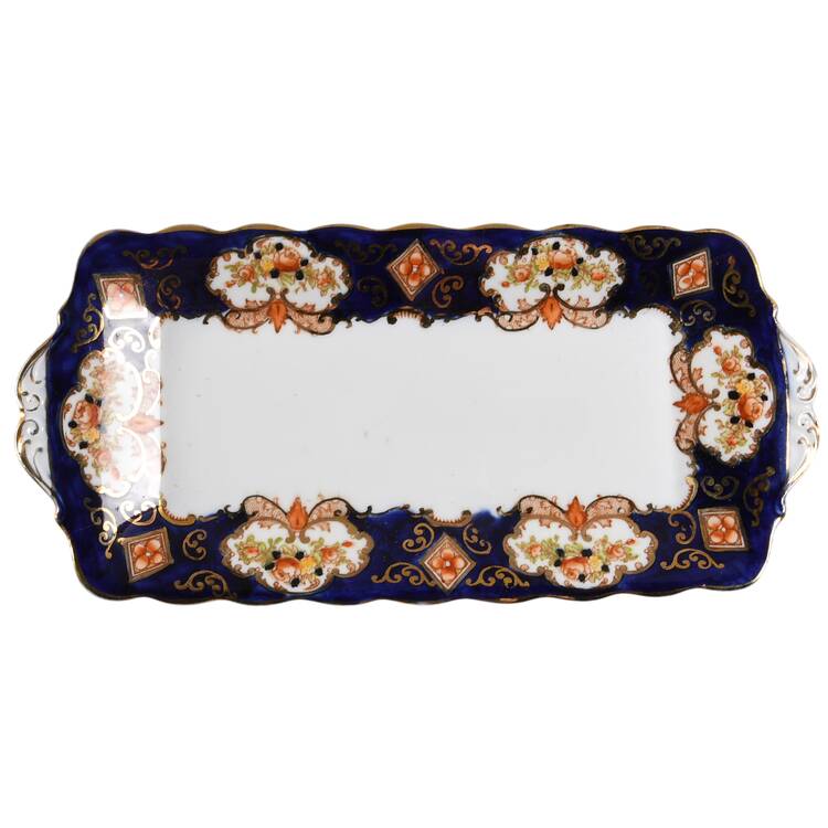 Heirloom (Crown China Stamp, SCALLOPED) Tray for Creamer & Sugar with Lid
