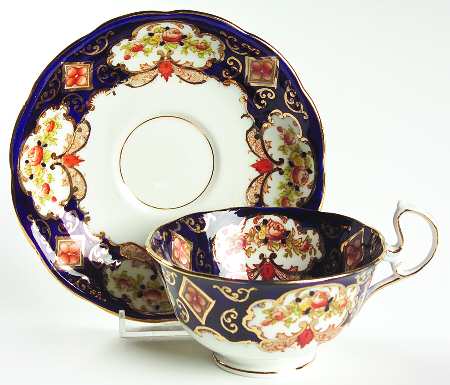 Heirloom (Crown China Stamp, SCALLOPED) Oversized Cup & Saucer Set