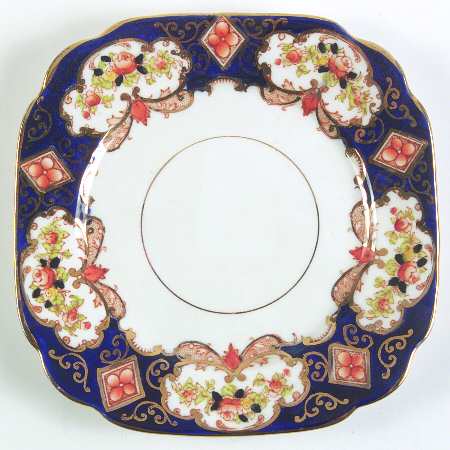 Heirloom (Crown China Stamp, SCALLOPED) Square Dessert Plate