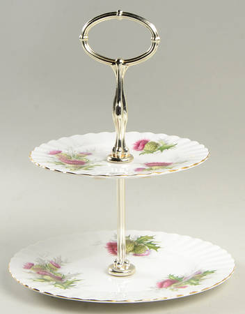 Highland Thistle 2-Tiered Serving Tray (Salad & Bread/Butter Plate)