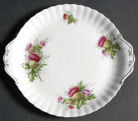Highland Thistle Handled Cake Plate
