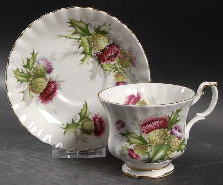 Highland Thistle Footed Demitasse Cup & Saucer Set