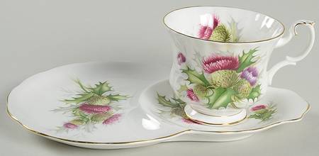 Highland Thistle Dessert Plate & Cup Set