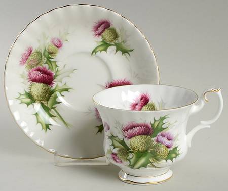 Highland Thistle Footed Cup & Saucer Set