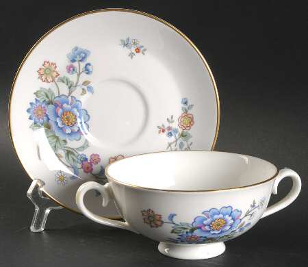 Hidden Valley Footed Cream Soup Bowl & Saucer Set