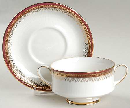 Holyrood Footed Cream Soup Bowl & Saucer Set