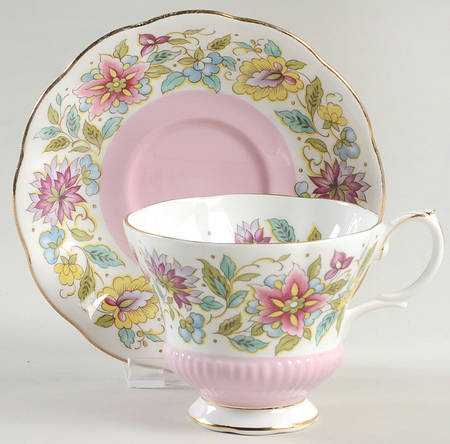 Jacobean Footed Cup & Saucer Set