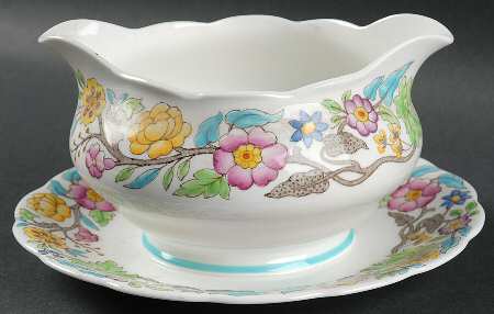 Jacobean Gravy Boat with Attached Underplate