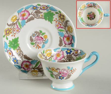 Jacobean Footed Demitasse Cup & Saucer Set