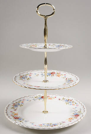 Jubilee Rose 13 7/8"-14 1/4" 3-Tiered Serving Tray(DP,SP,BB) HC