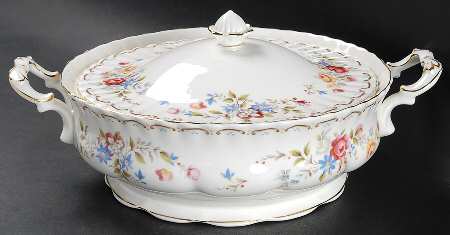 Jubilee Rose Round Covered Vegetable by Royal Albert