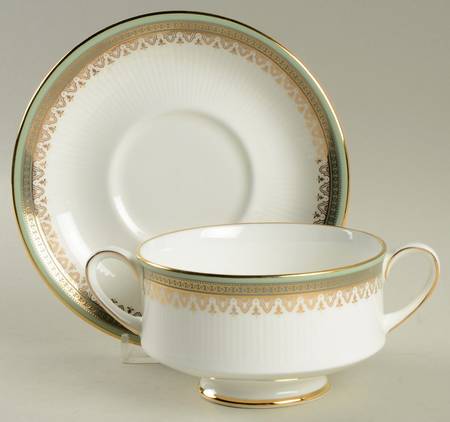 Kensington Footed Cream Soup Bowl & Saucer Set