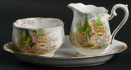 Kentish Rockery Mini Creamer & Open Sugar with Tray