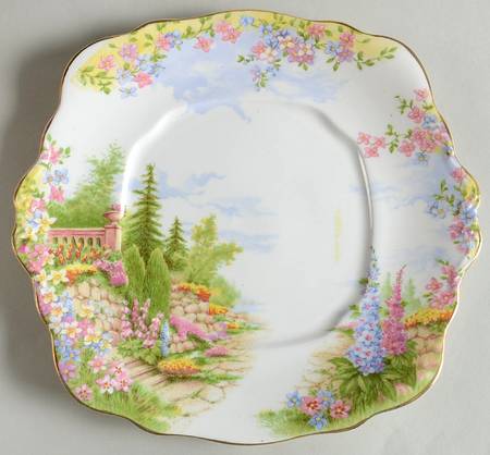 Kentish Rockery Square Handled Cake Plate