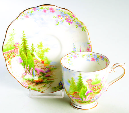 Kentish Rockery Footed Demitasse Cup & Saucer Set