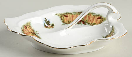 Knotty Pine Handled Leaf Dish