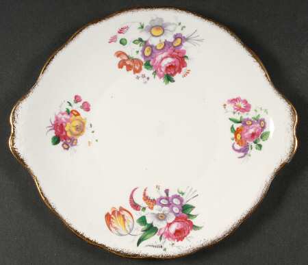 Lady Angela (Sprayed Gold Trim) Handled Cake Plate