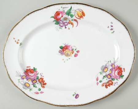 Lady Angela (Sprayed Gold Trim) 12" Oval Serving Platter