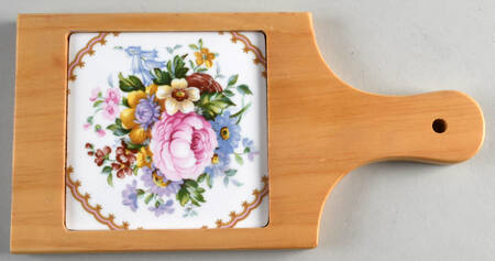 Lady Carlyle 10" Natural Wood Cheese Board with Tile  HC