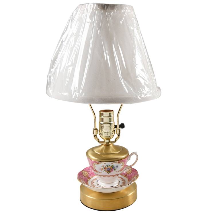 Lady Carlyle 12 5/8" Handcrafted Lamp Made From Cup/Saucer HC