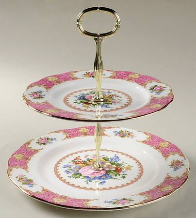 Lady Carlyle 2 Tiered Serving Tray (Dinner & Salad Plate)