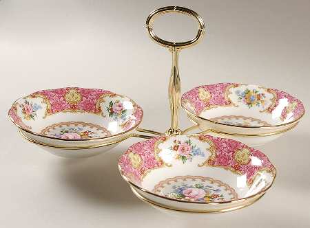 Lady Carlyle 7" x 12" 3-Part Relish & Metal Stand (FR) HC