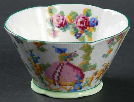 Lady Gay (Hampton, Countess, Green Trim) Open Sugar Bowl