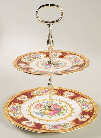 Lady Hamilton 2-Tiered Serving Tray (Salad & Bread/Butter Plate)