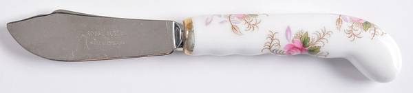 Lavender Rose Hollow Handle Butter Spreader