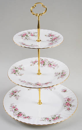 Lavender Rose 3-Tiered Serving Tray (DP, SP, BB)