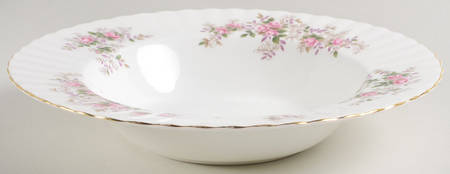 Lavender Rose Large Rim Soup Bowl