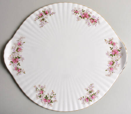 Lavender Rose Handled Cake Plate
