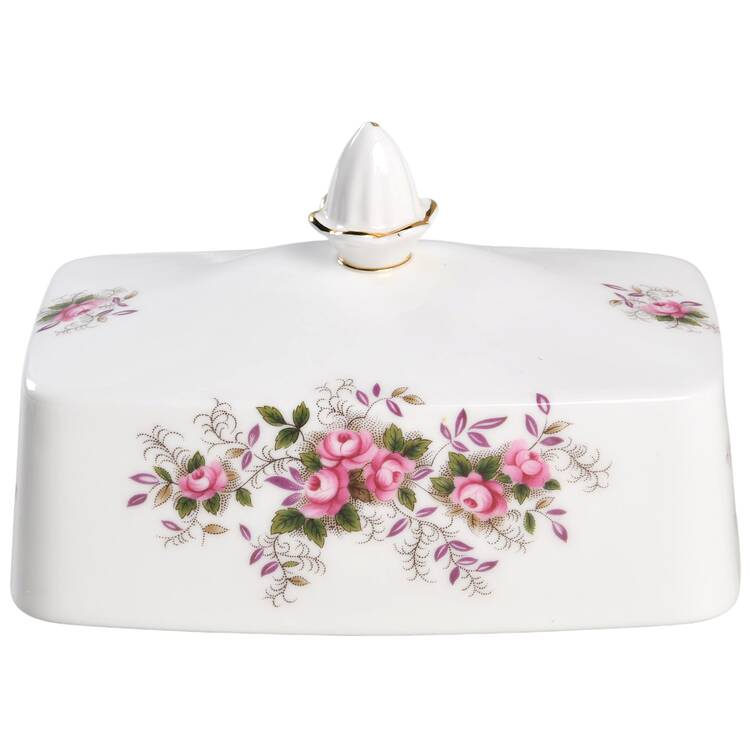 Lavender Rose Lid for Rectangular Butter
