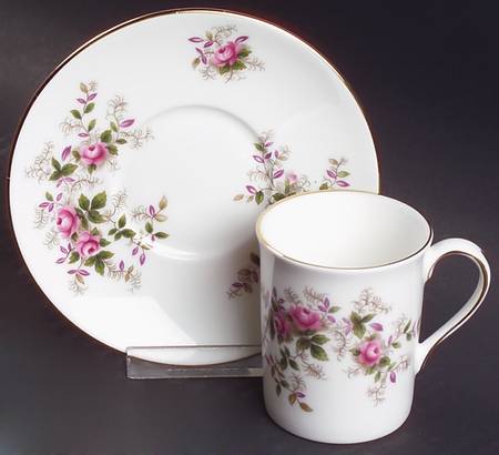 Lavender Rose Flat Demitasse Cup & Saucer Set
