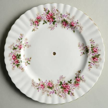 Lavender Rose Round Serving Plate with Handle (SP)