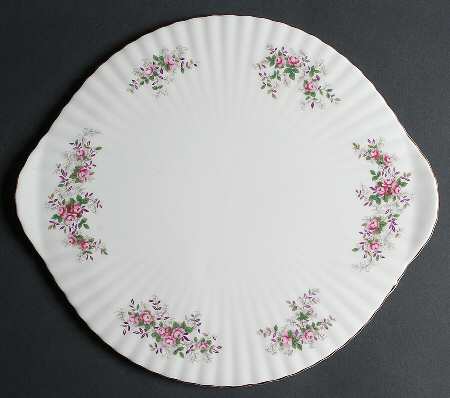 Lavender Rose Square Handled Cake Plate