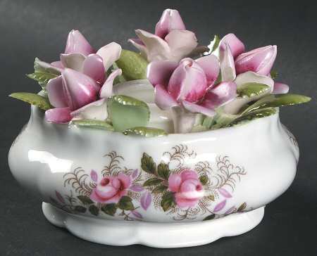 Lavender Rose Single Light Candlestick