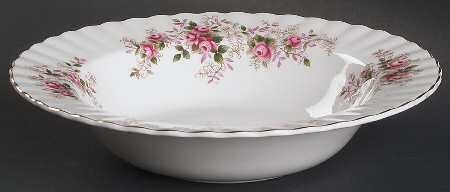 Lavender Rose Rim Soup Bowl